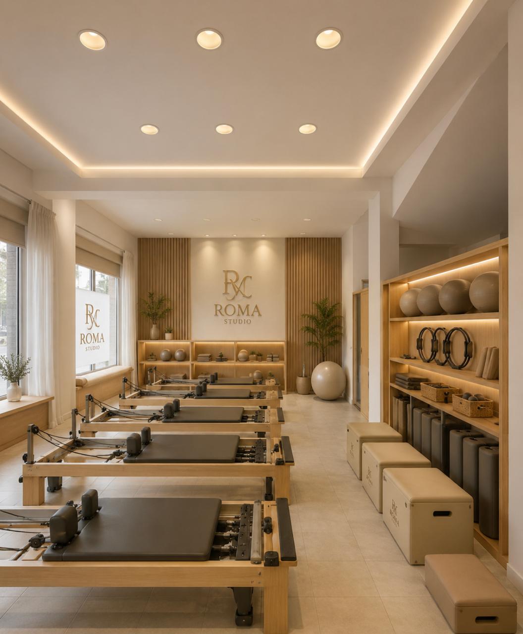 Sala de Pilates Reformer de ROMA STUDIO